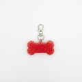 Médaille Os pour Animal en Résine époxy - Rouge Pailleté