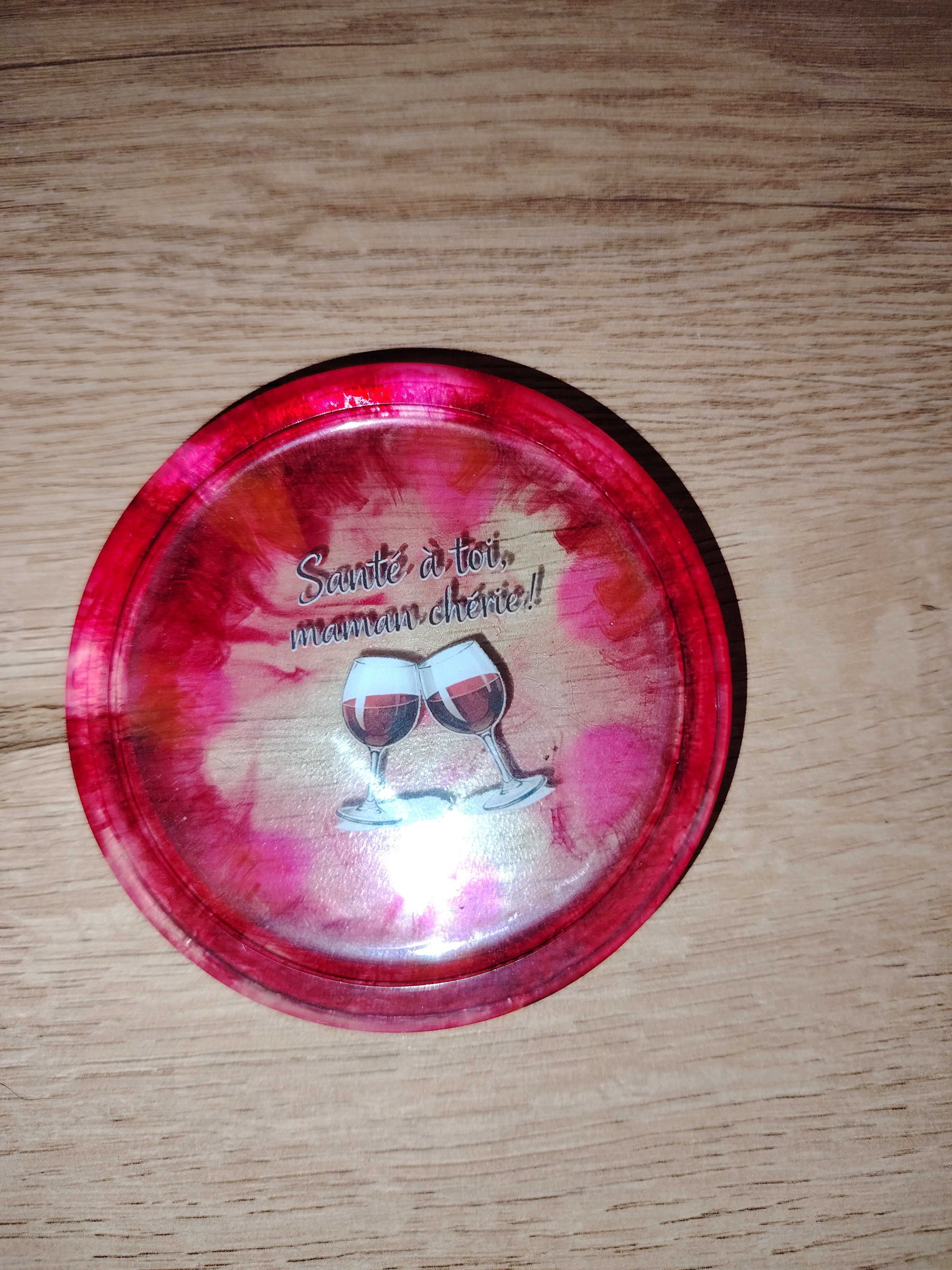 Dessous de verre en résine "Santé à toi, maman chérie !"